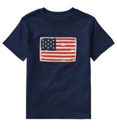 Ralph Lauren Little Boys Newport Navy Flag T-Shirt