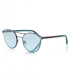 Ermenegildo Zegna Matte Metal-Blue Mirror Sunglasses