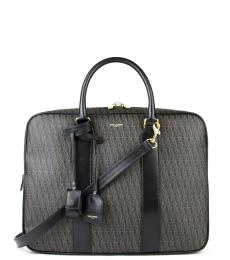 Saint Laurent Black Monogram Museum Large Briefcase Bag