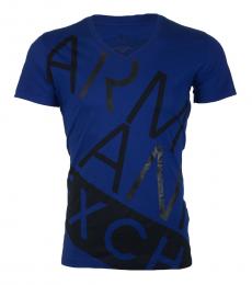 Armani Exchange Royal Blue Slim Fit Logo T-Shirt