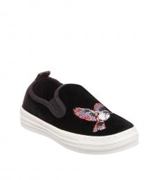 Stella McCartney Little Girls Black Leo Eagle Loafers