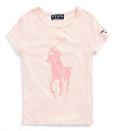 Ralph Lauren Girls Pink Pony Graphic T-Shirt
