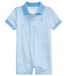Ralph Lauren Baby Boys Chatham Blue Gingham Polo Shortall
