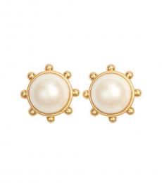 Pearl Gold Stud Earrings 