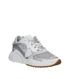 Silver White Eze Sneakers