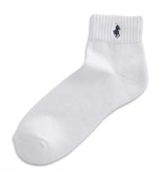 Ralph Lauren White Classic Quarter Socks 6 Pairs