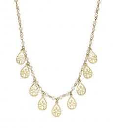 Gold Openwork Pearl Necklace