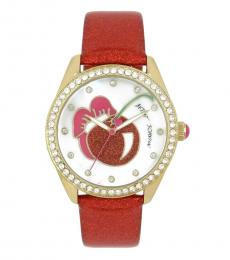 Betsey Johnson Red Cherry Dial Watch