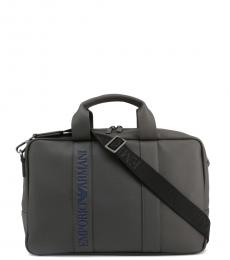 Emporio Armani Grey Solid Large Briefcase Bag