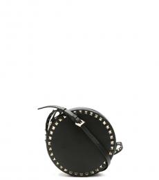 Valentino Garavani Black Rockstud Round Mini Crossbody Bag
