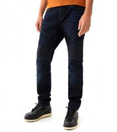 True Religion Navy Blue Rocco Moto Jeans