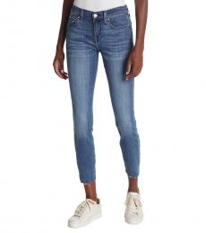 7 For All Mankind Light Blue Ankle Distressed Jeans