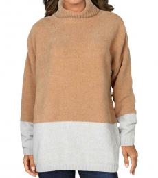 BCBGMaxazria Light Brown Turtleneck Sweater