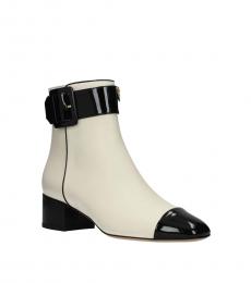 Bally Beige Black Leather Boots