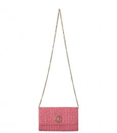 Pink Quilted Small Crossbody Bag