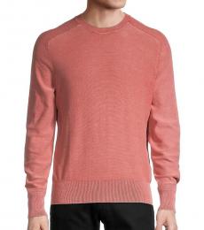 Coral Crewneck Cotton Sweater
