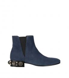 Dolce & Gabbana Navy Blue Stud Boots