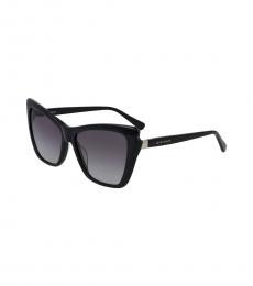 Longchamp Black Grey Gradient Cat Eye Sunglasses