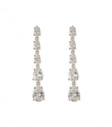 Givenchy Silver Crystal Linear Earrings