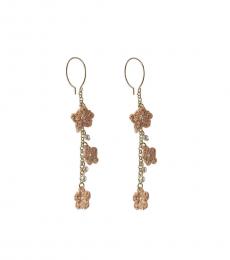 Lucky Brand Golden Crochet Pearl Drop Earrings