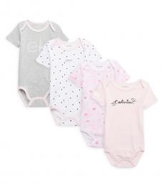 Calvin Klein 4 Piece Cotton-Blend Bodysuit Set (Baby Girls)