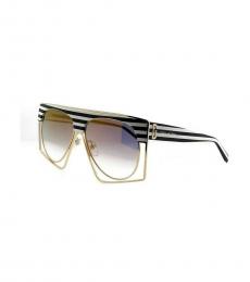 Marc Jacobs White-Black Stripe Pilot Sunglasses