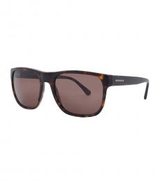 Emporio Armani Dark Brown Square Sunglasses