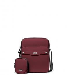 Michael Kors Maroon Rivington Small Crossbody Bag