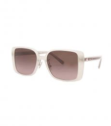 Coach Off White Gradient Square Sunglasses