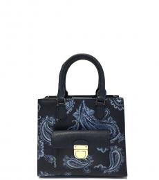Michael Kors Black Bridgette Paisley Small Satchel