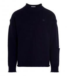 Kenzo Navy Blue Logo Crest Sweater