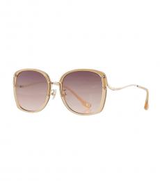 Coach Beige Gradient Square Sunglasses