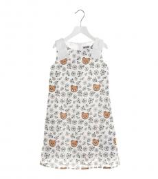 Moschino Girls White Floral Printed Dress
