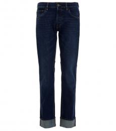 Navy Blue Turn Up Jeans