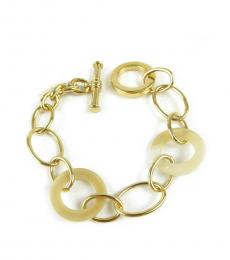 Gold Horn Link Toggle Bracelet