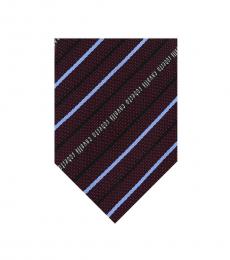 Roberto Cavalli Burgundy Regimental Stripe Tie