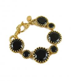 Gold-Black Faceted Flex Bracelet