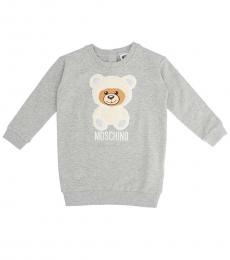 Moschino Baby Girls Grey Teddy Sweatshirt Dress