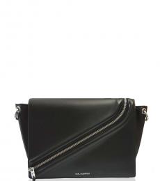 Karl Lagerfeld Black Zip Medium Shoulder Bag