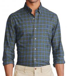 Ralph Lauren Olive Navy Classic-Fit Gingham Shirt