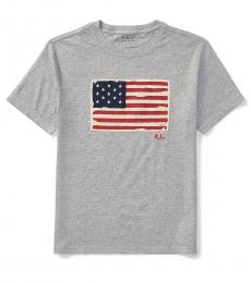 Ralph Lauren Little Boys Andover Heather Flag T-Shirt