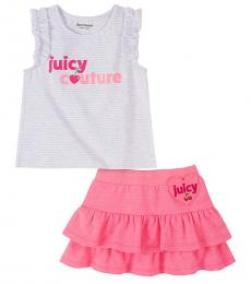 Juicy Couture 2 Piece Top/Scooter Skirt Set (Little Girls)