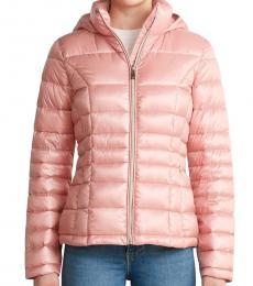 Calvin Klein Shine Rose Gold Hooded Packable Jacket