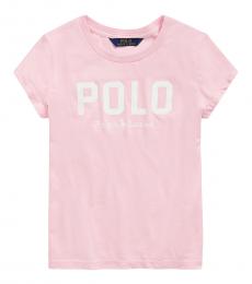 Ralph Lauren Girls Carmel Pink Polo T-Shirt