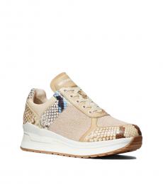 Michael Kors Khaki Lindy Snake Print Sneakers