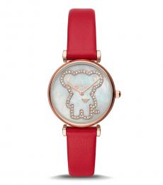 Emporio Armani Red Glitz-Outlined Mouse Watch