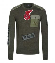 Olive Logo Patch Sweater