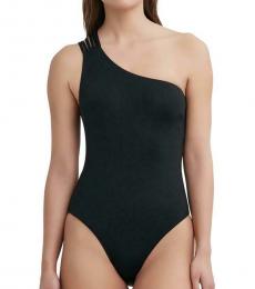 BCBGMaxazria Black One Shoulder Swimsuit