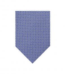 Salvatore Ferragamo Blue Hooks Pattern Tie