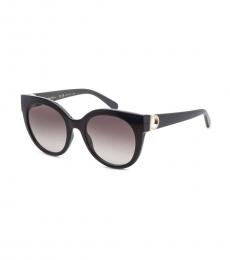 Ferragamo Black Gradient Round Sunglasses